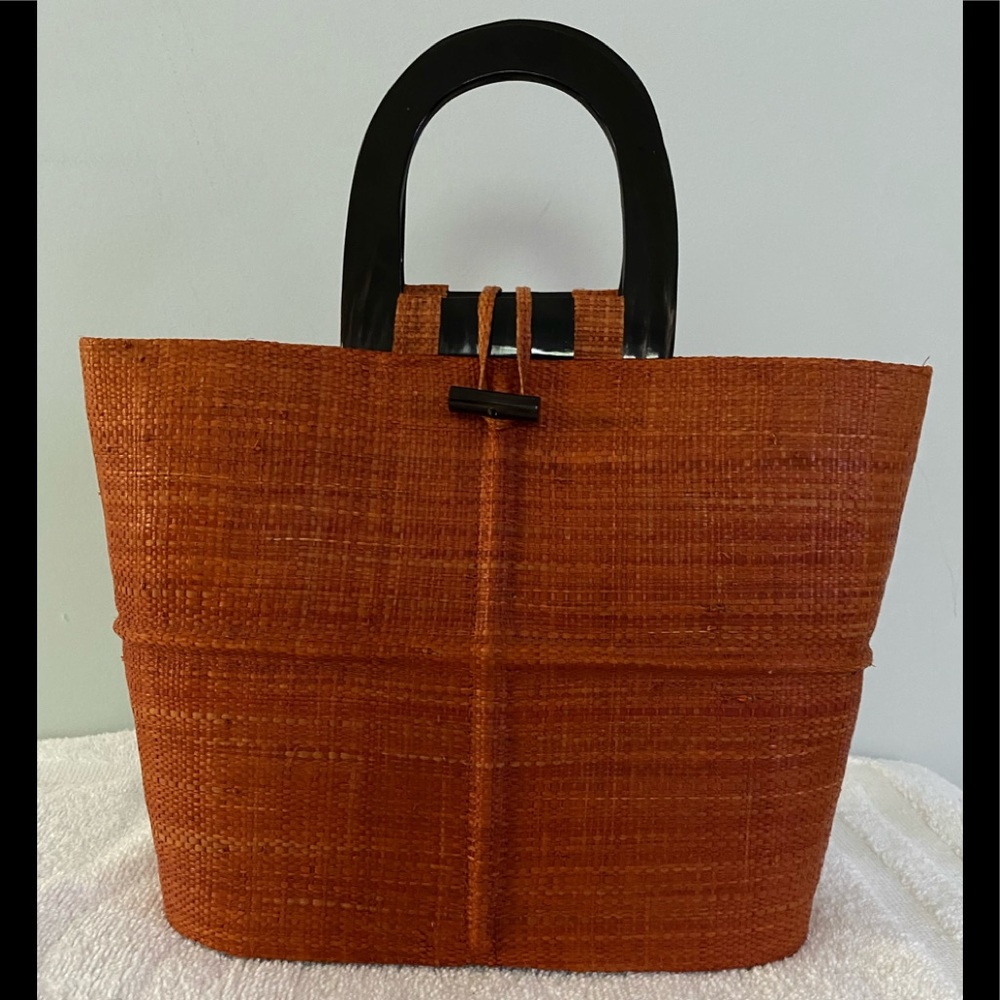 Beautiful Dark Coral (Deep Orange) Plaid Bag